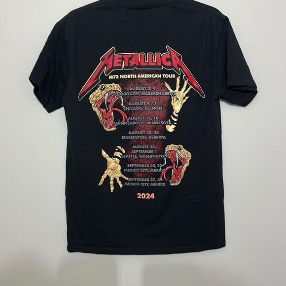 Official Metallica Mens Black Short Sleeve 2024 M72 North American‎ Tour Tee - Picture 5 of 6